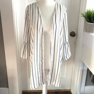 White with black stripes cardigan